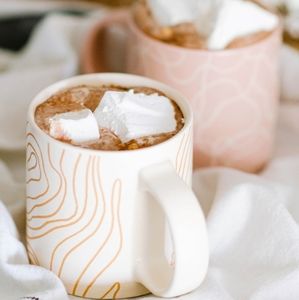 Whitney Kerney set of 2 white and pink mugs